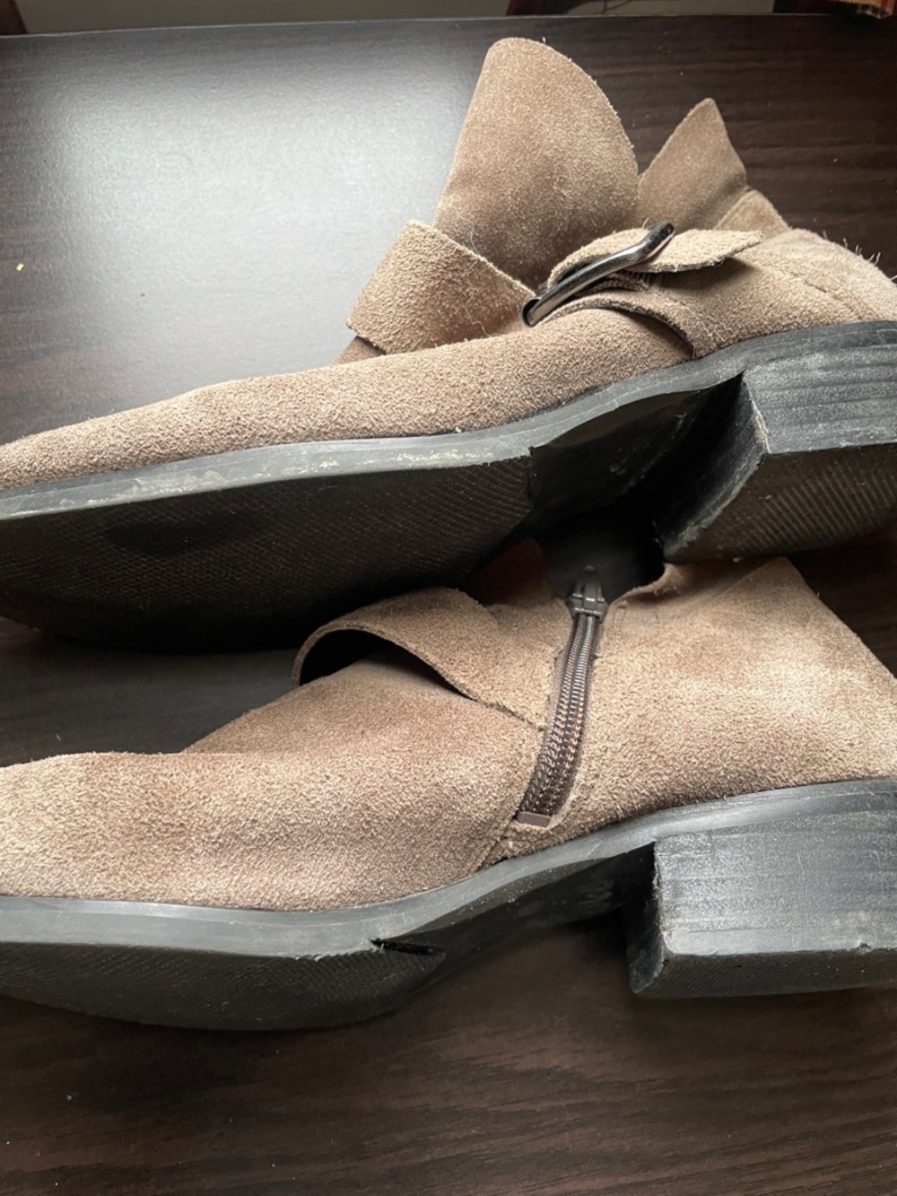 Franco Sarto Gray Suede Ankle Boots - Strap & Side Zip size 8.5 - Picture 11 of 11